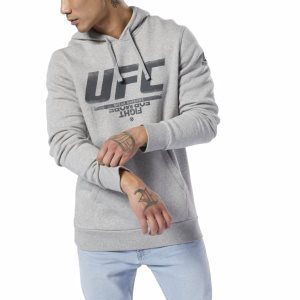 Reebok UFC Fan Gear Kapuzenpullover Herren - Grau - DE 680-MHZ